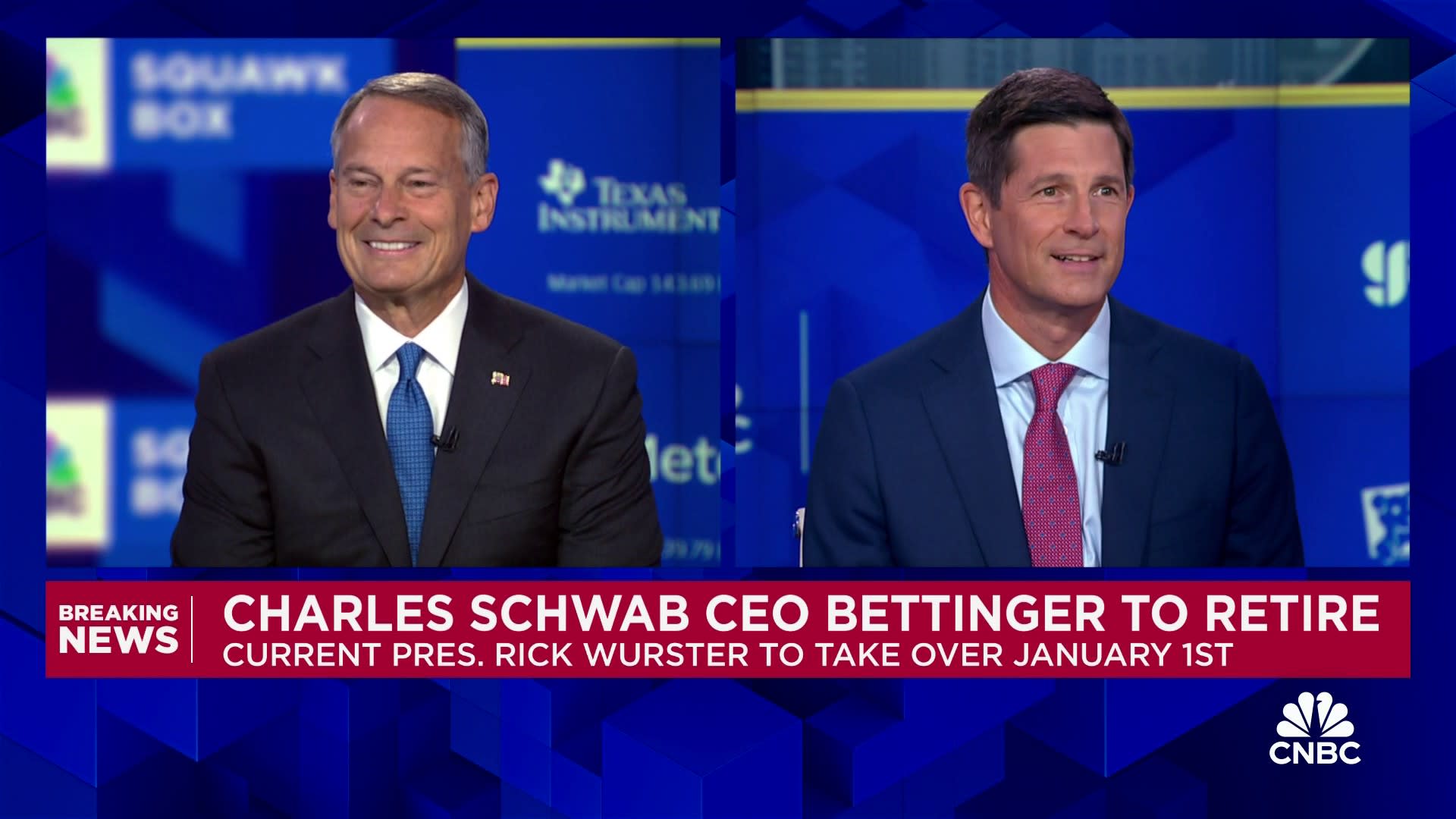 Charles Schwab CEO Walt Bettinger on retirement: 'Incredibly excited' to turn it over to Rick