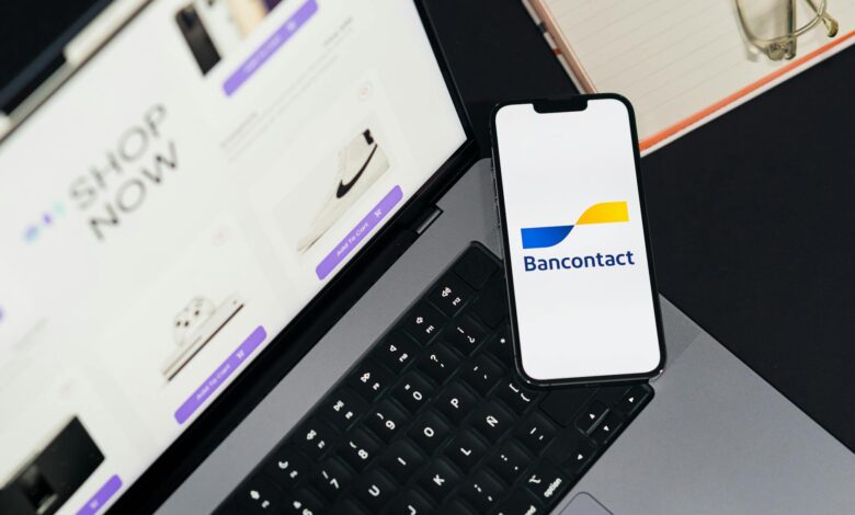 Person using mobile banking application on smartphone screen