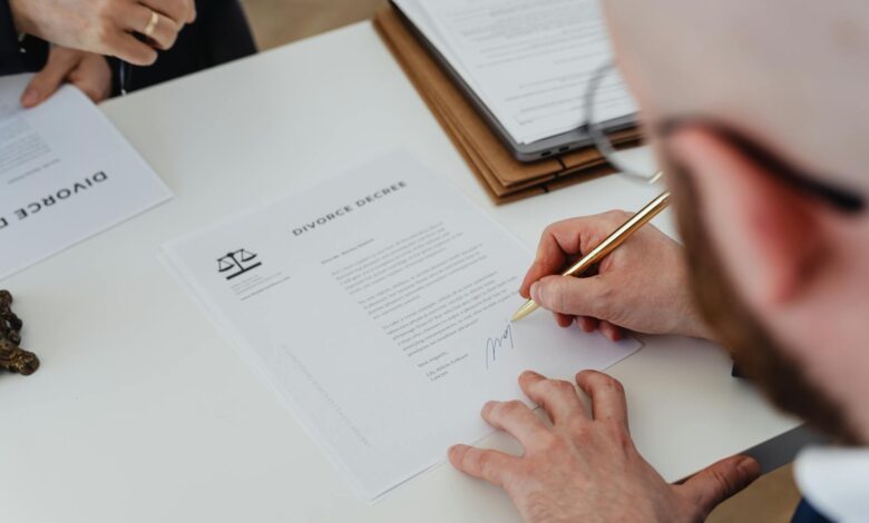 Professional legal documents and papers arranged on a desk representing trust documentation and estate planning