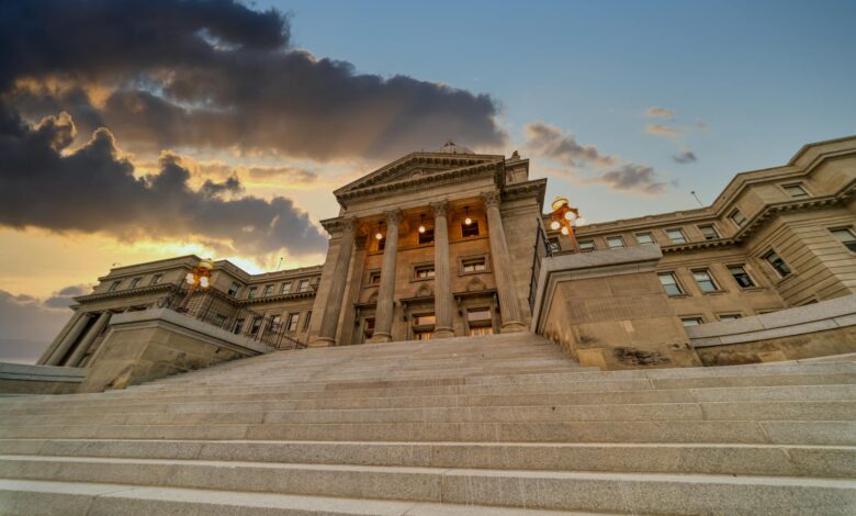 Wide view of government building steps with columns, representing state legislative action on congressional term limits