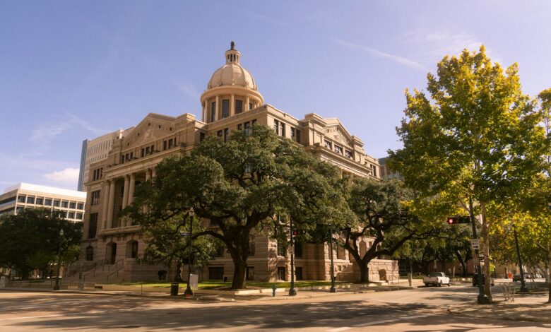 State courthouse building representing judicial oversight of redistricting decisions