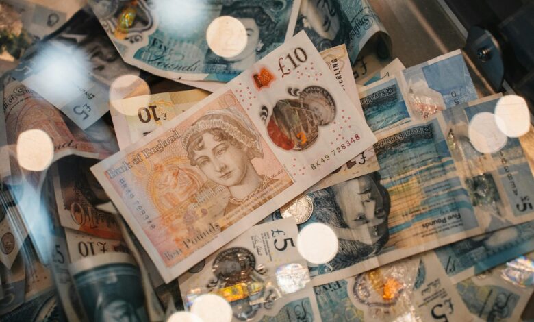 Modern community bank interior with teller counters and professional lighting