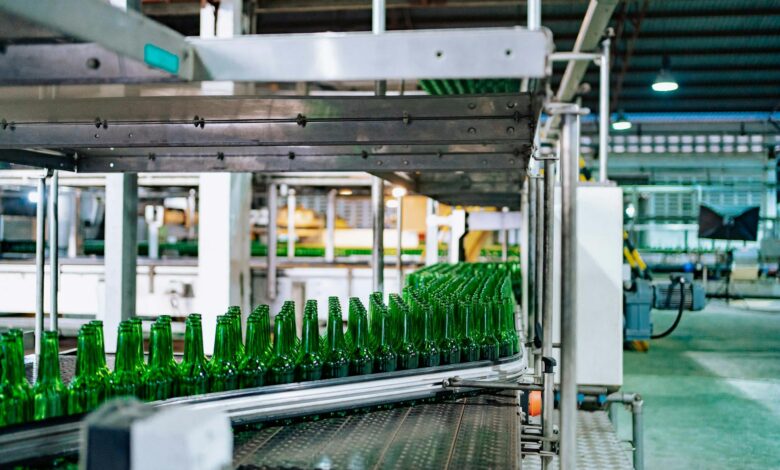 Modern manufacturing facility interior with production equipment and clean industrial environment