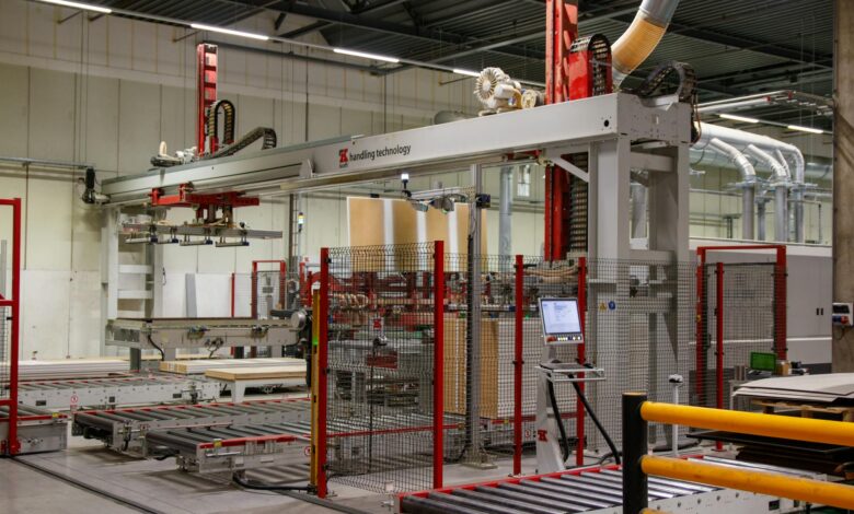 Modern manufacturing equipment and machinery in an industrial facility