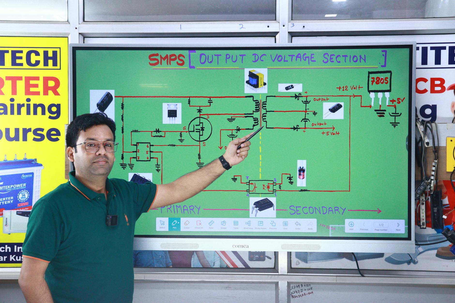 Students learning technical skills in modern training facility classroom