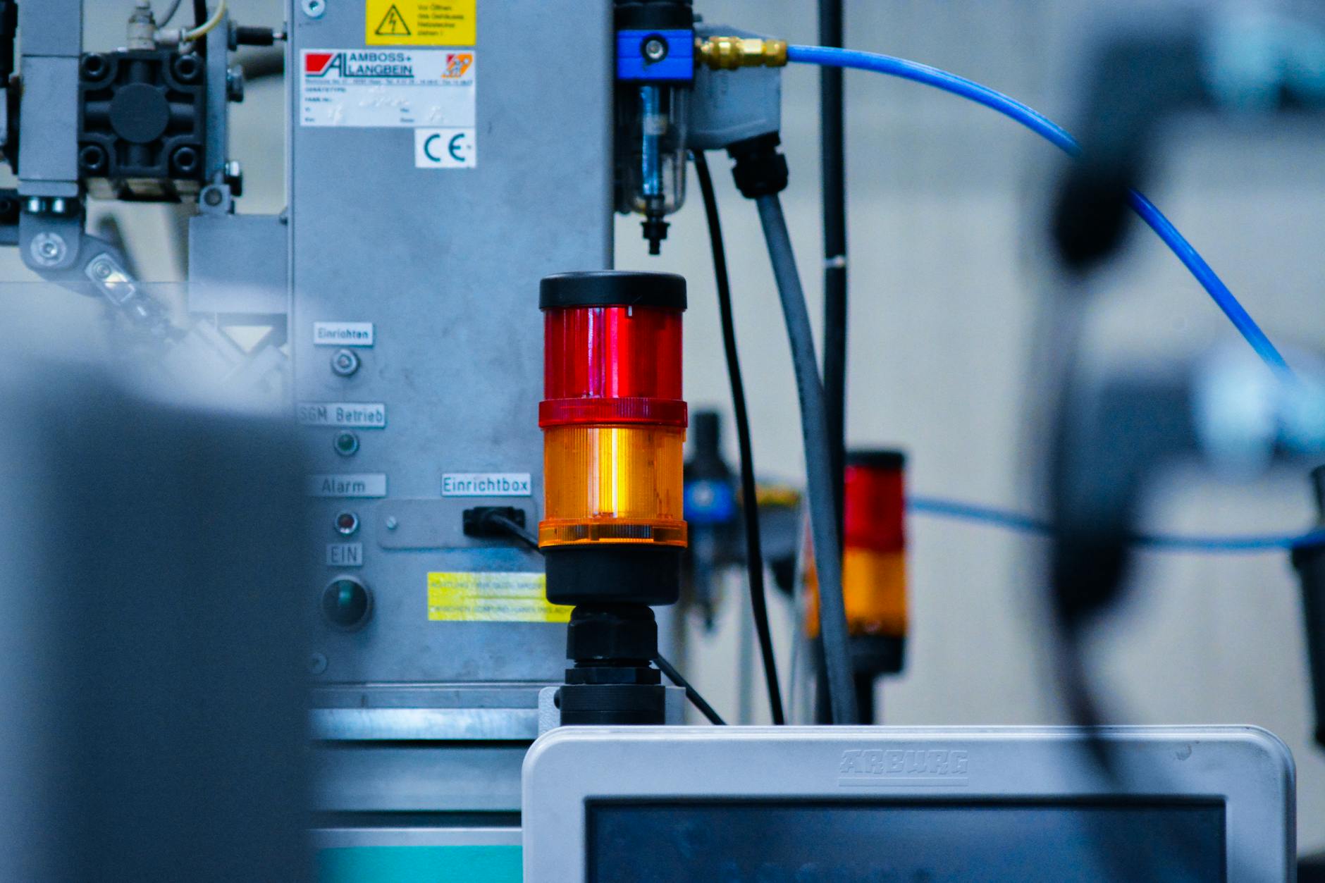 Industrial manufacturing equipment in semiconductor fabrication facility