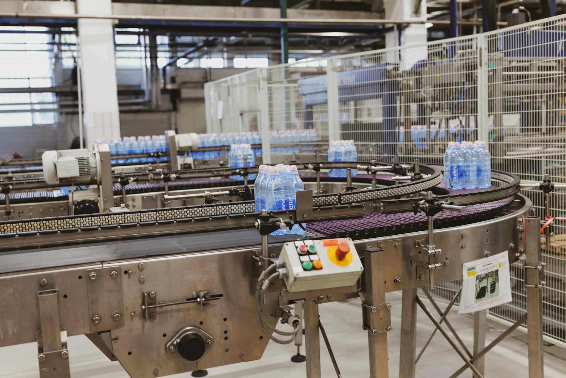 Industrial pharmaceutical manufacturing facility with clean production lines