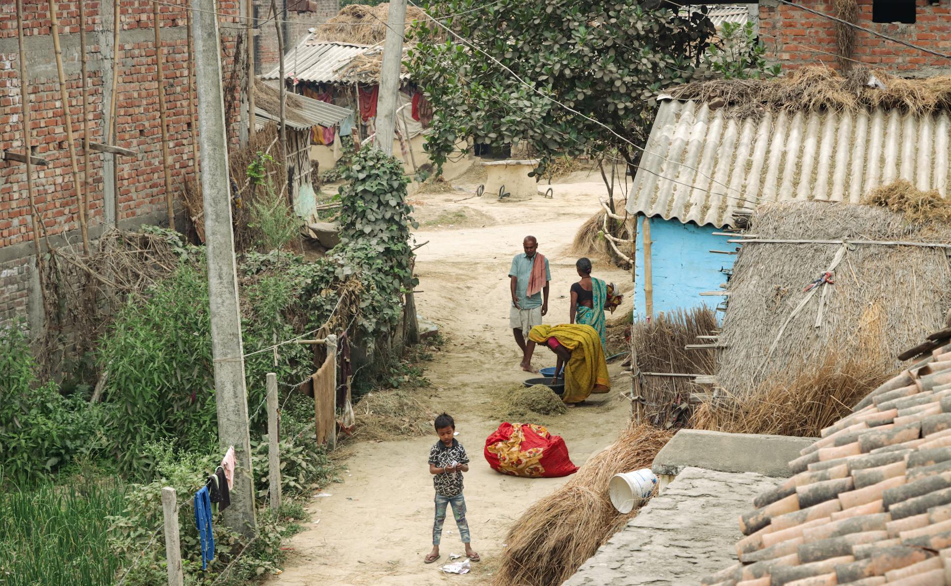Small rural town main street showing local businesses and community buildings