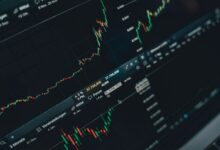 Stock market trading chart showing price decline and volatility in financial markets