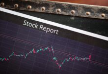 Electronic stock market display showing fund prices and trading activity