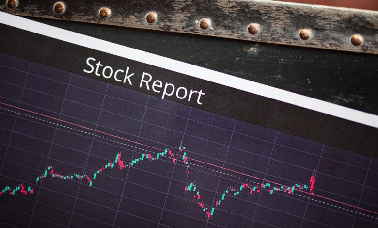 Electronic stock market display showing fund prices and trading activity