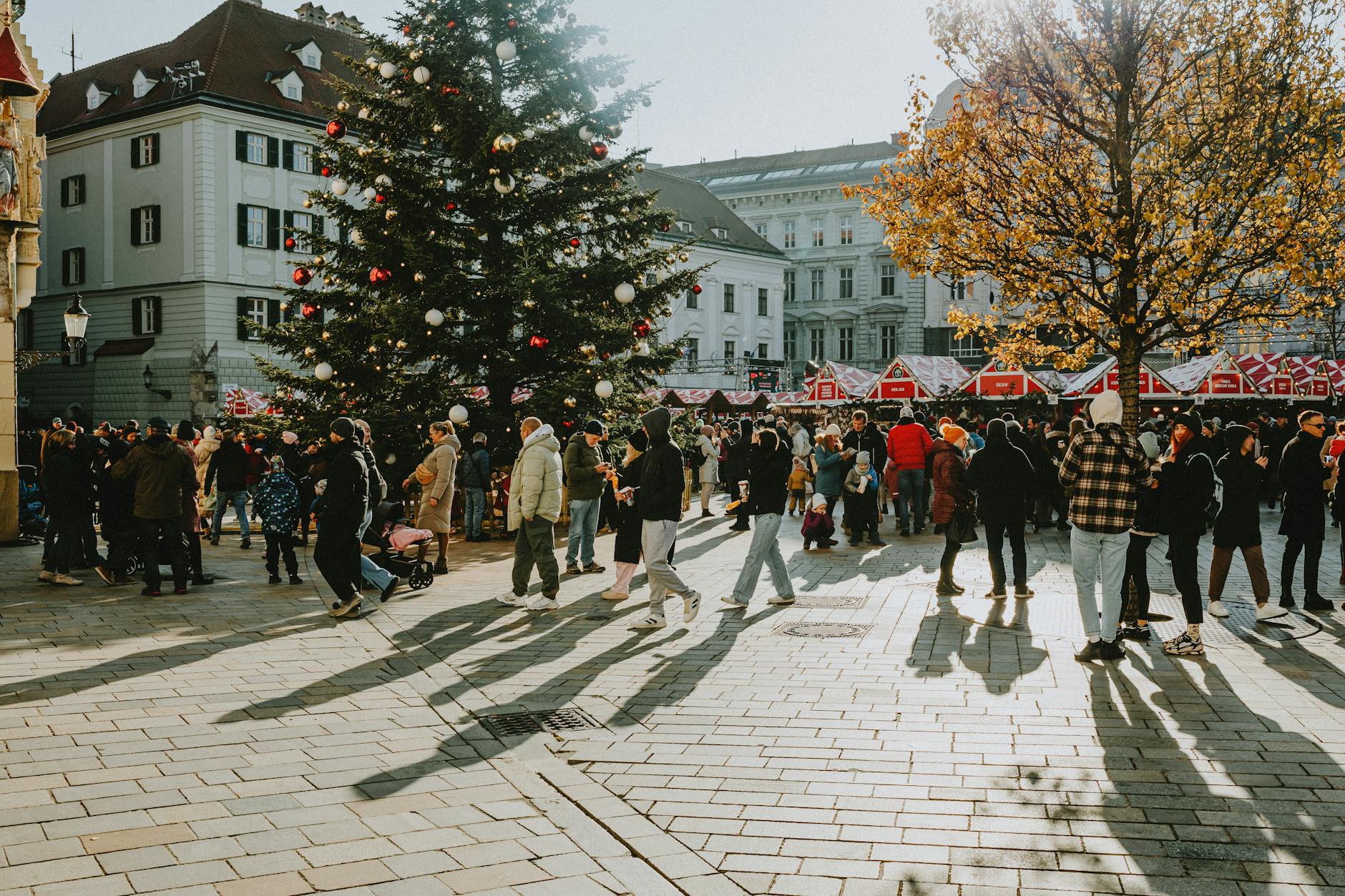Busy holiday shopping scene with crowds of people in retail environment