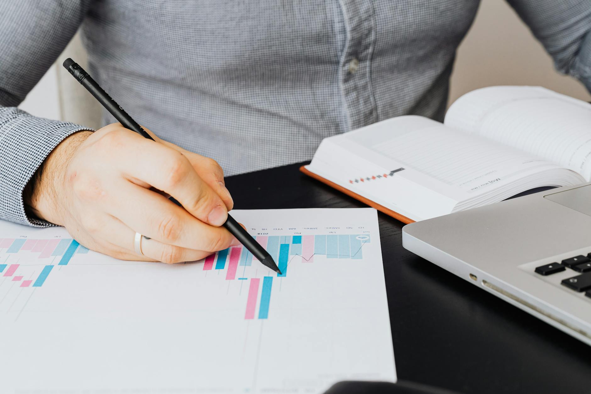 Corporate travel budget analysis on laptop showing financial planning spreadsheet