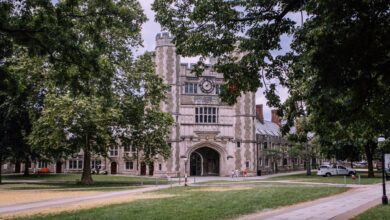 University campus building representing institutional endowment management