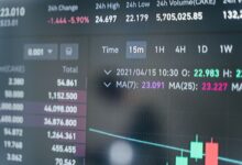 Financial professional reviewing municipal bond fund data on a trading screen