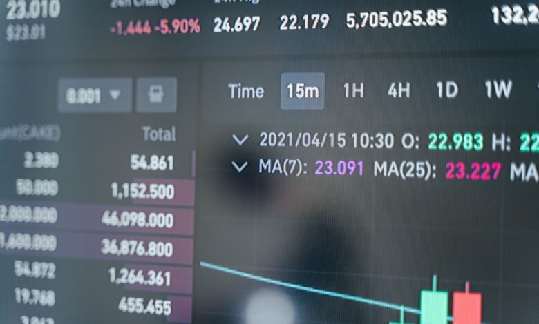 Financial professional reviewing municipal bond fund data on a trading screen