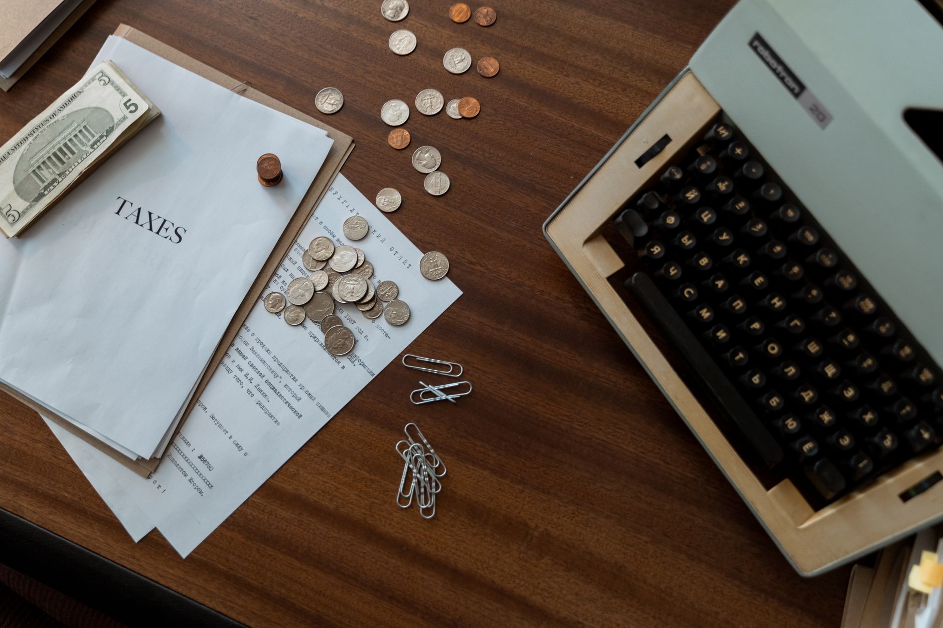 Accountant reviewing tax planning documents at a desk