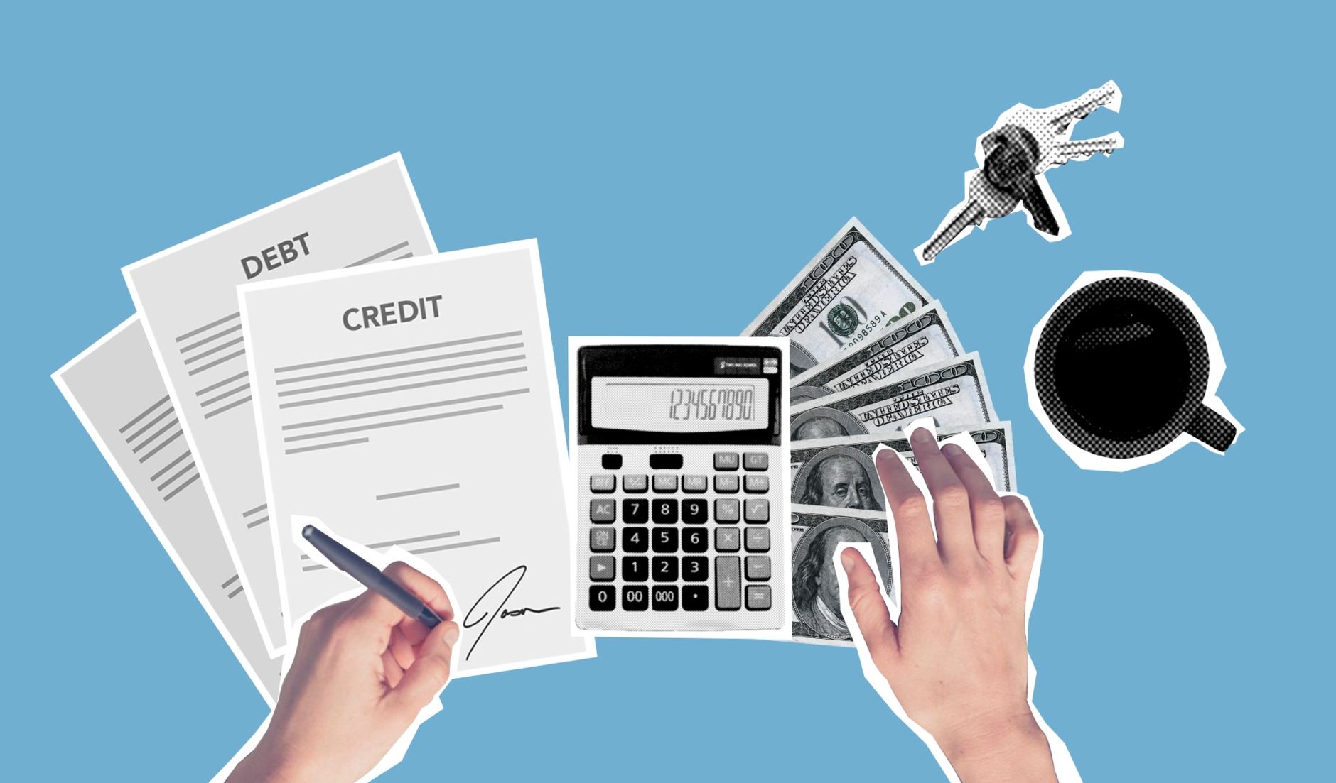 A young person reviewing loan paperwork representing private student loan borrowers in securitized pools