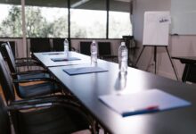Business professionals meeting in a boardroom to discuss private investment strategy