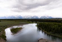 Wide river flowing through arid western landscape representing water rights and scarcity