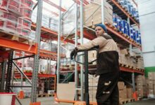 Interior of a large temperature-controlled cold storage warehouse facility