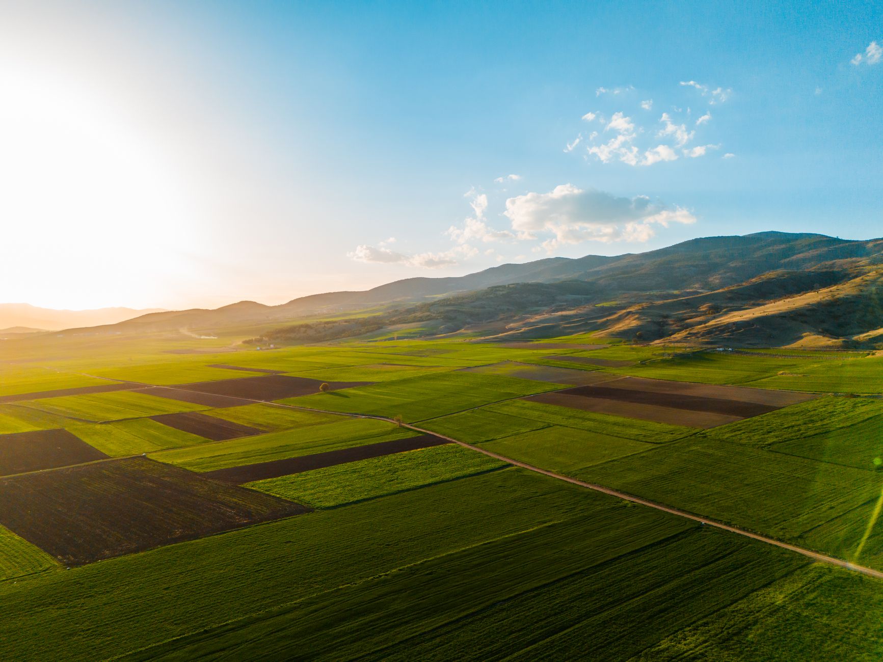 Aerial view of rural land representing the ground beneath wireless tower lease sites