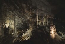 Large underground salt cavern used for natural gas storage infrastructure