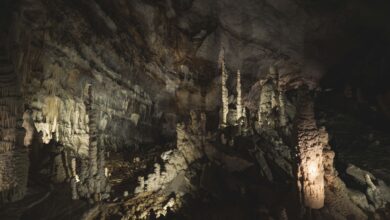 Large underground salt cavern used for natural gas storage infrastructure