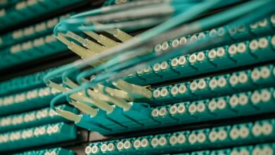 Close-up of fiber optic cables representing broadband infrastructure investment