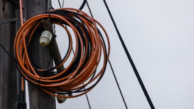 Submarine data cable running along the ocean floor representing international internet infrastructure