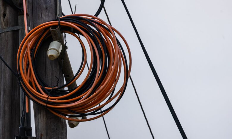 Submarine data cable running along the ocean floor representing international internet infrastructure