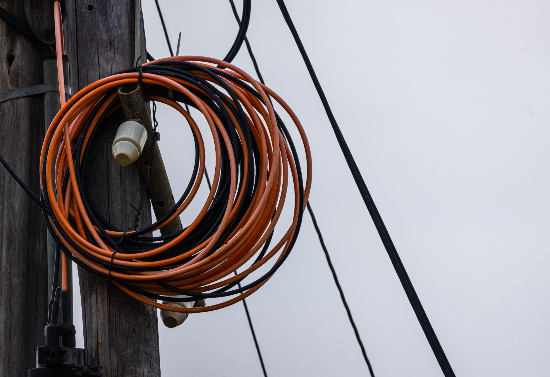 Submarine data cable running along the ocean floor representing international internet infrastructure