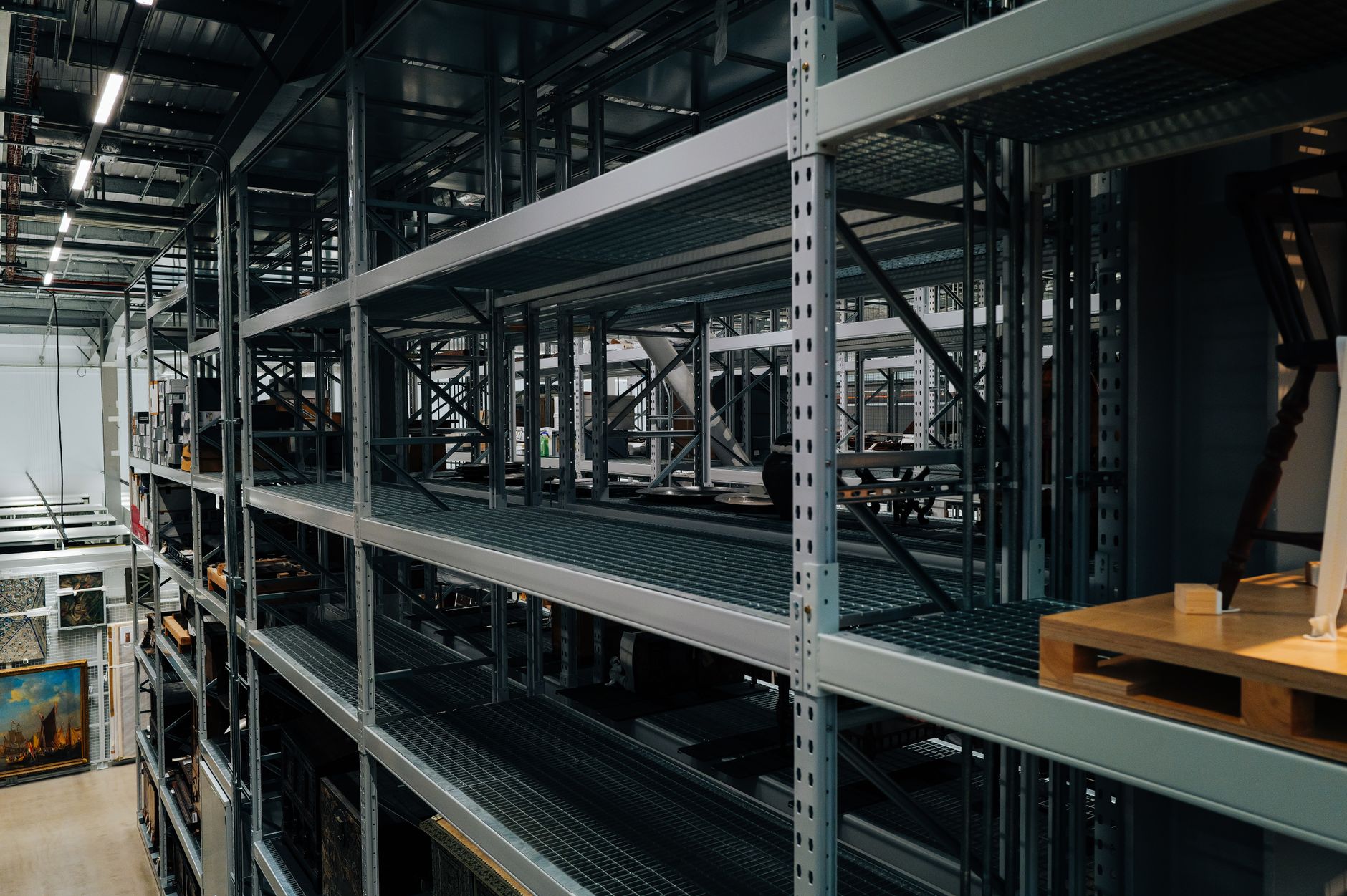 Large industrial storage containers at an infrastructure facility