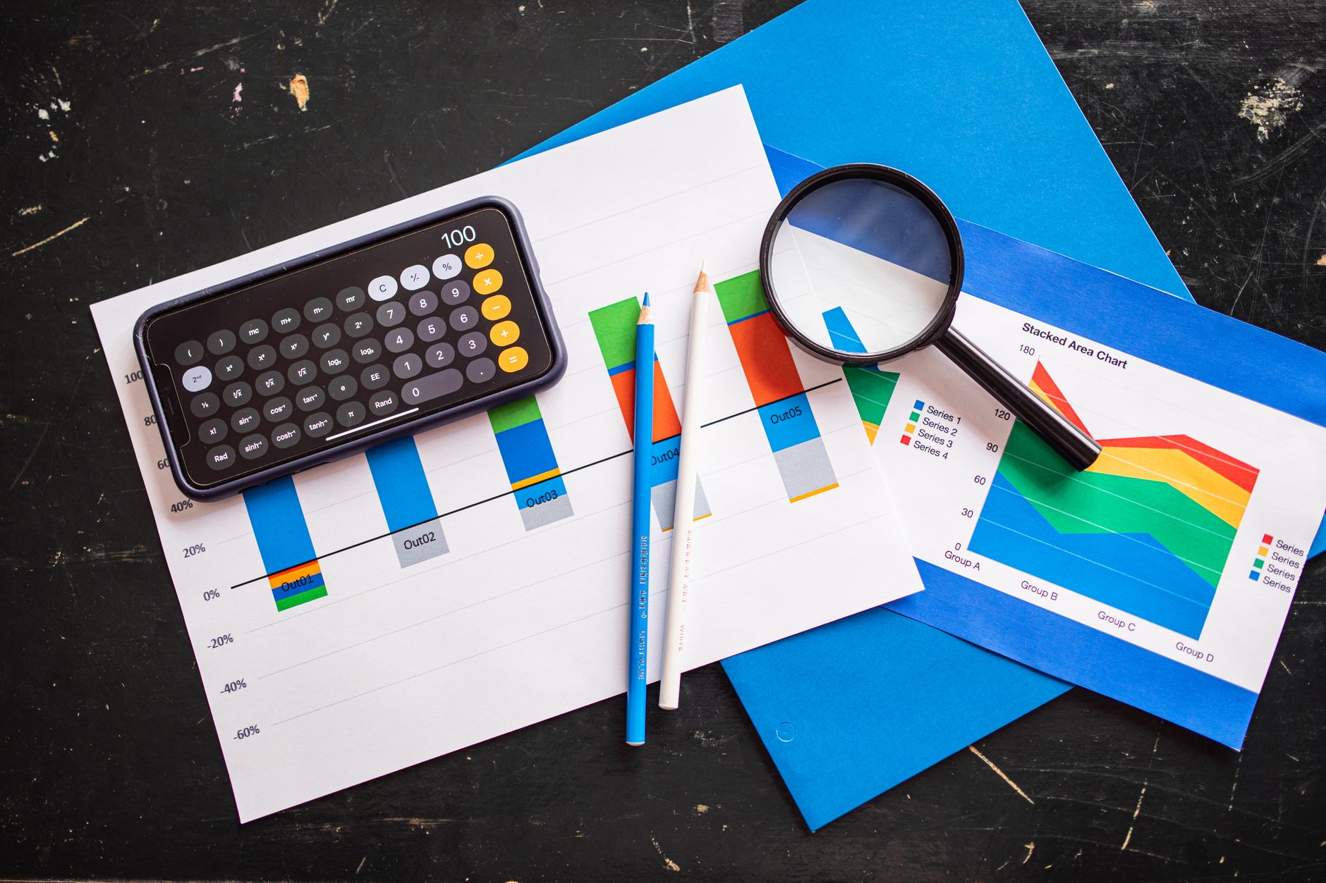 Financial charts and graphs displayed on a screen showing commodity price trends