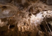 Large underground salt cavern used for natural gas storage infrastructure