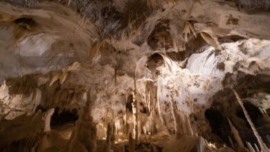 Large underground salt cavern used for natural gas storage infrastructure
