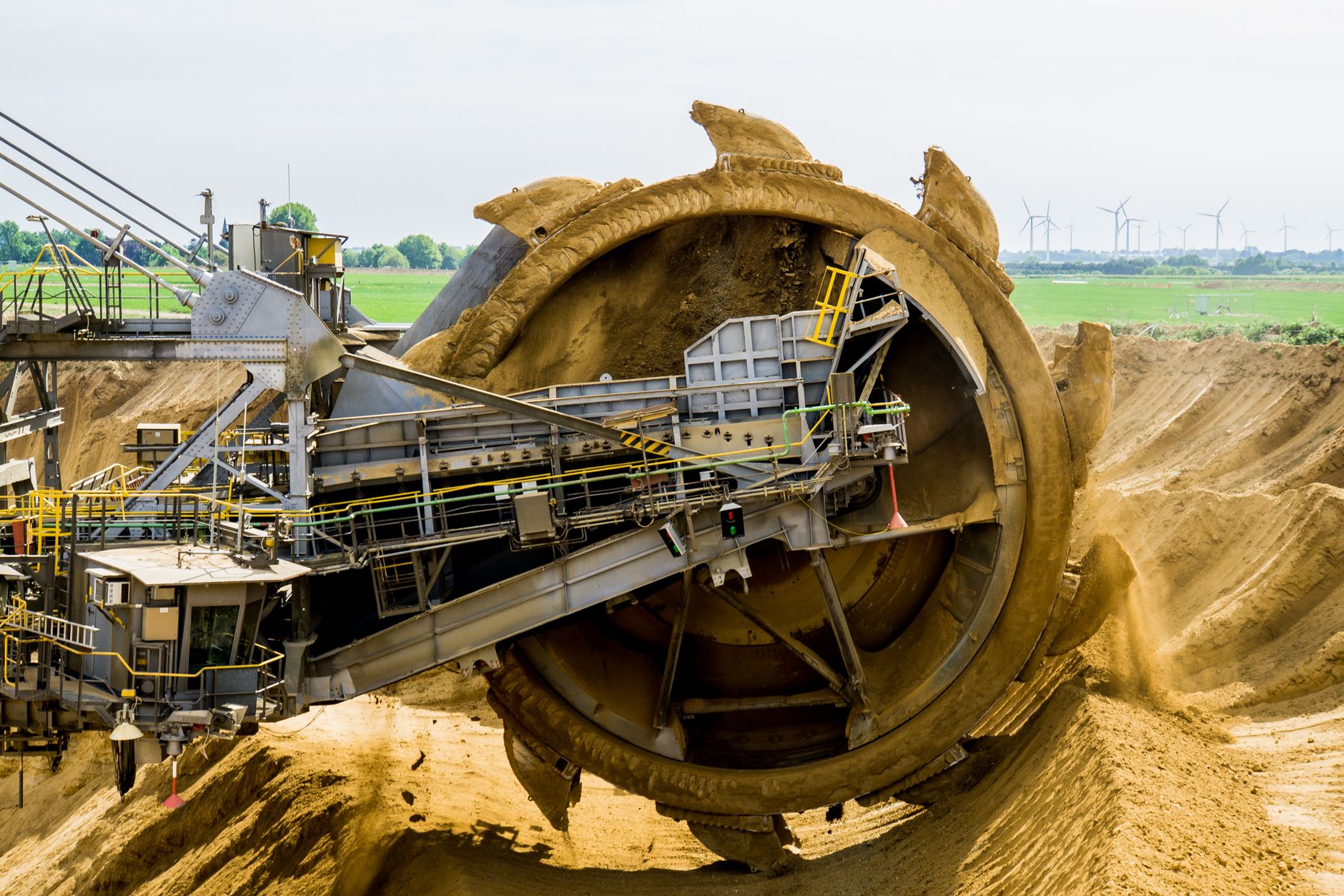 Aerial view of a coal mining operation showing extraction terrain