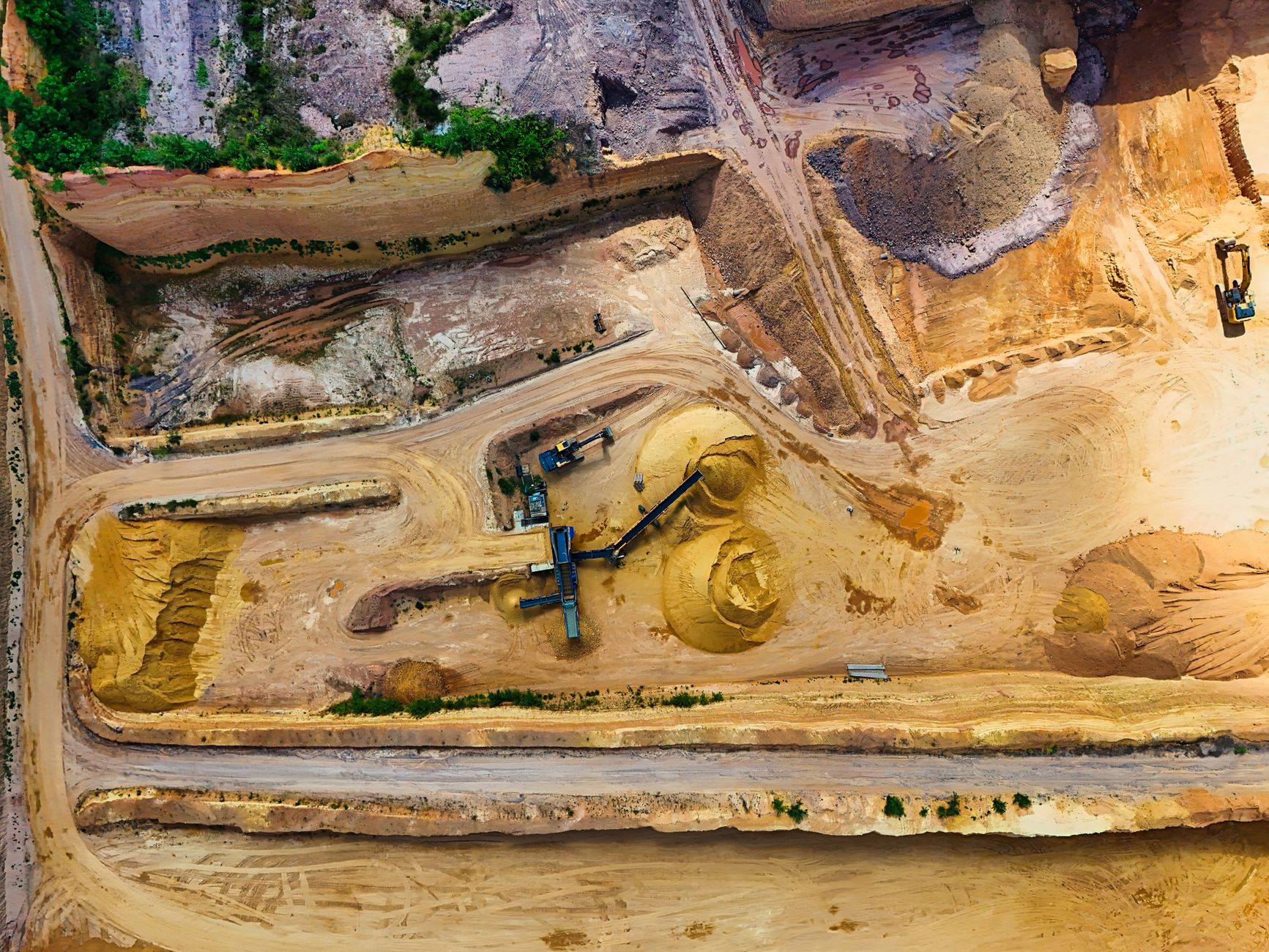Industrial mining operation in an arid desert environment