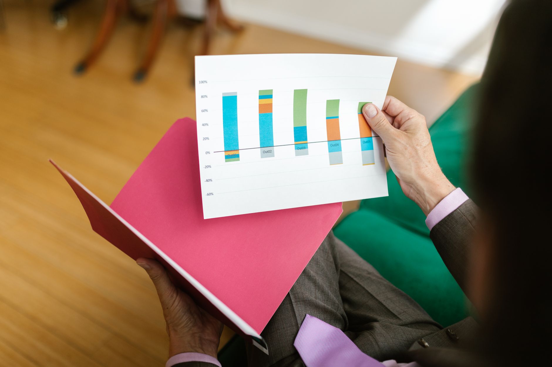 Investment team reviewing alternative asset allocations in a conference room