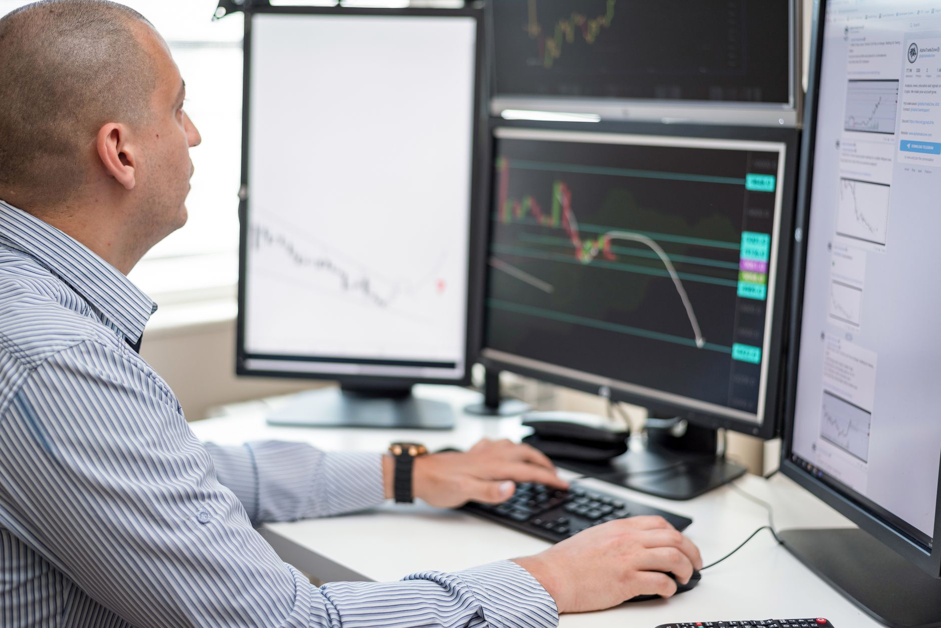 Traders watching multiple financial data screens on a trading floor