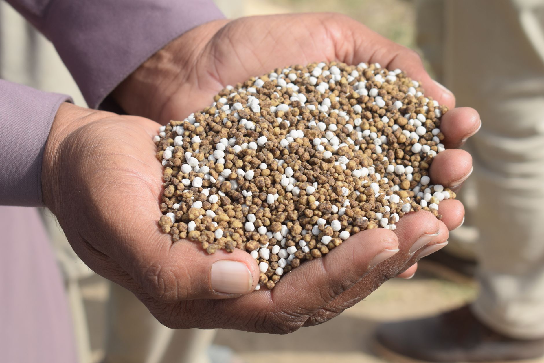 Agricultural field with fertilizer application representing sulfur demand from food production